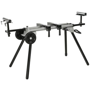 DURHAND Soporte Universal para Sierra Ingletadora Plegable con Distancia Fácil de Transportar y Almacenar 123,5-245x73x96 cm Negro   Aosom España