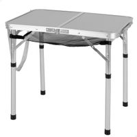 mesa plegable camping maletin antideslizante con red auxiliar 45x30x65 cm beige