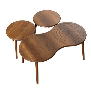 Juego De Mesa Baja De Madera 