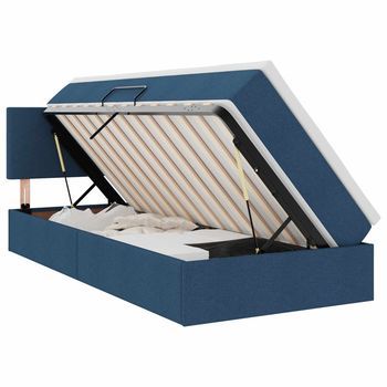 Cama Con Almacenamiento Y Colchón Azul 100 X 200 Cm Terciopelo Vidaxl