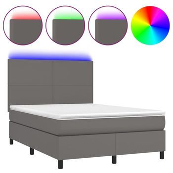 Cama Tapizada 193x144x128 Cm Vinilo - Gris