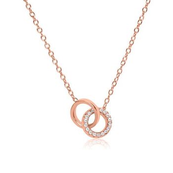 Cadena plata 925 circonitas chapadas en oro rosa