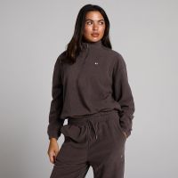 sudadera de felpa de cuello alto con cremallera 14 para mujer de mp - chocolate - xxl