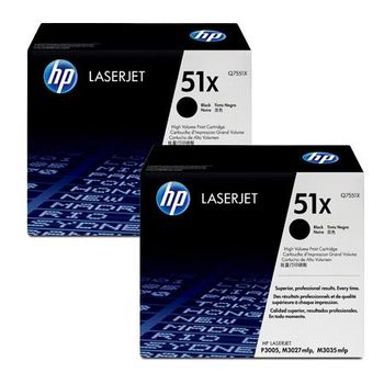 Original Multipack HP LaserJet P3005x Printer Toner Cartridges (2 Pack) -Q7551X