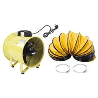 ventilador portatil de 12 pulgadas con tubo de pvc flexible de 10 m y enchufe eu 220v para ventilacion rapida