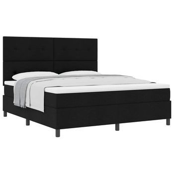 Cama Tipo Box Spring Con Cabecera Negro 180 X 200 Cm Tela Vidaxl