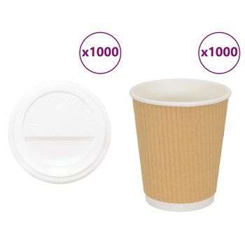Vasos De Café De Papel Con Tapa 1000 Uds 8oz 200ml Vidaxl