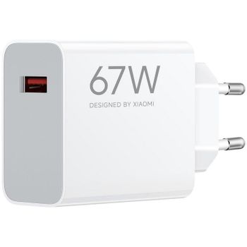 Xiaomi Adaptador de Corriente de Carga Rápida HyperCharge 67W USB-A Blanco