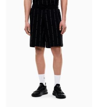EA7 para hombre. 7M001393_AF12660 Pantalón corto Graphic Series negro (XS), Casual, Algodón, Manga corta