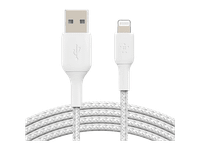 cable usb - belkin boostcharge pro trenzado lightning a usb-a 1 m universal blanco