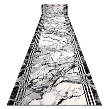 Alfombra De Pasillo Tuls 51210 Moderna, Mármol Antracita 80 Cm 80x430 Cm
