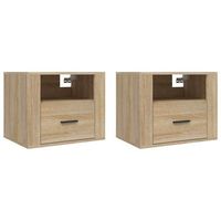 mesitas de noche de pared 2 uds color roble sonoma 50x36x40 cm vidaxl