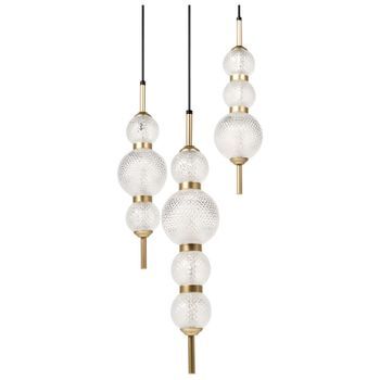 Lámpara Colgante Led Pantalla De Vidrio Base De Metal Estilo Glamuroso Luz Ambiental Dorado Aras
