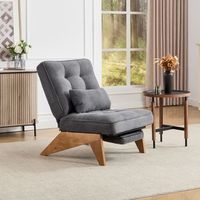 sillon con respaldo ajustable patas de madera maciza y cojin lumbar incluido