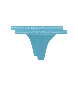 Emporio Armani para mujer. EW000405_AF19023 Set de 2 Tangas Confort azul (XS), Homewear, Algodón