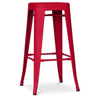Taburete De Bar - Diseño Industrial - 76cm - New Edition- Stylix  Rojo