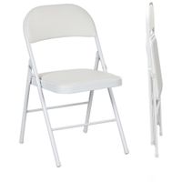 homcom juego de 2 sillas abatibles con respaldo y estructura de acero para oficina estudio 45x46x78 cm blanco