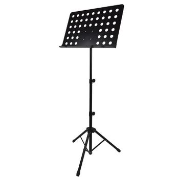 Atril musical metálico ajustable con brazos para sujetar partituras y hojas, trípode estable para violín y guitarra, altura regulable