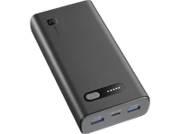 powerbank - cellularline fast 20000 mah 20 w hasta 144h de carga usb c a negro