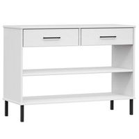 armario consola patas de metal madera maciza pino blanco oslo vidaxl