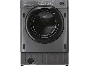 Lavadora integrable - Haier Series 4 HWQ90B416FWBR, Carga frontal, Motor Inverter, Función Vapor, Antibacterias, 9 kg, 1600 rpm, Sin panelar