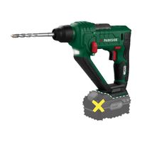 parkside - martillo perforador recargable 20 v parkside x 20 v team con funcion taladro percutor y atornillado 1 j 0r5000 ipm sds plus led y maletin