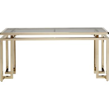 Consola metal dorado y vidrio 160 x 45cm