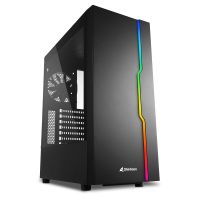 sharkoon rgb slider atx cristal templado usb 30 argb negra