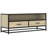mueble tv metal y madera ingenieria roble sonoma 100x345x40 cm vidaxl
