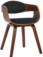 silla de madera con asiento en tela nogalnegro