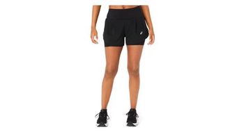 Strong asics road pantalones cortos 2 en 1 para mujer 3 5 en  strong  negro