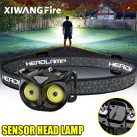 linterna frontal cob de buho tipo c recargable portatil giratoria luz de caza iman linterna de cabeza led lampara de cabeza de pesca