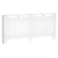 homcom cubierta de radiador cubre radiador para radiador decorativa diseno moderno mdf 112x19x81cm blanco
