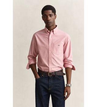 Gant para hombre. 3000200 Camisa Oxford clásica Regular Fit rojo (S), Casual, Algodón, Clásico, Manga larga