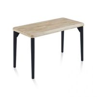 mesa de escritorio con patas metalicas 120x60 cm padma negro - roble 120 x 76 x 60 cm