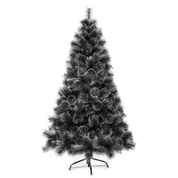 solagua arbol de navidad artifiicial pino hoja de aguja de 210cm 360 ramas negro con nieve abeto artificial ignifugo con hojas de aguja y soporte metalico diametro 105