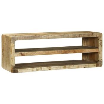 Mueble De Tv Marrón 100 X 32 X 36 Cm Madera Maciza De Mango Vidaxl