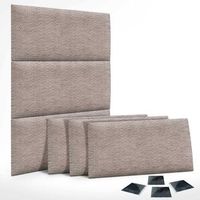 dhome juego de 6 paneles tapizados de tela de lujo pack autoadhesivos para pared acusticos absorbentes proteccion ethnic brown 50x40cm x6