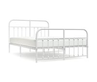 estructura cama metal con cabecero y estribo blanco 140x200 cm con cabecero y pie de cama