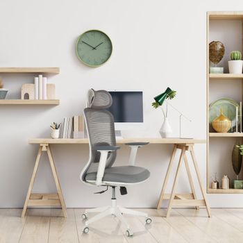 Silla de oficina profesional tela / tejido de malla gris