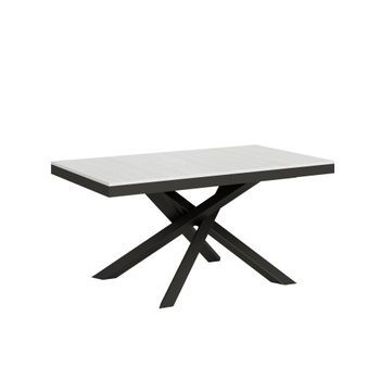 Mesa Extensible 90x160/264 Cm Volantis Evolution Fresno Blanco Estructura Antracita