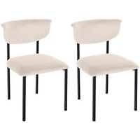 juego de 2 sillas de comedor gambell terciopelo crema 53x52x78 cm clp