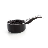 cazo con cestillo aluminio negro 18 cm