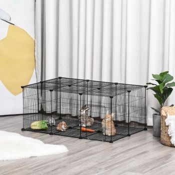 PawHut DIY Jaula para Animales Pequeños 22 Paneles Conejo Cobaya