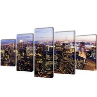 set decorativo de lienzos pared nueva york panoramica 200x100cm vidaxl