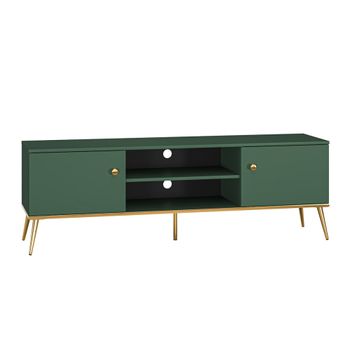 Mueble tv 2 puertas 160 cm melamina verde