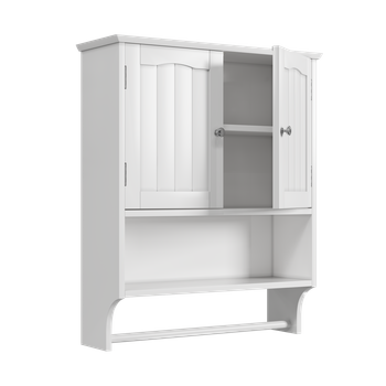 Armario De Baño Blanco De Pared Con Toallero, Mdf, Sin Marca, 56,8 X 19 X 70 Cm – Blanco