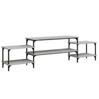 mueble para tv madera contrachapada gris sonoma 197x35x52 cm
