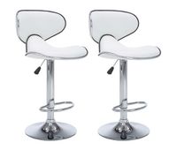 vidaxl taburetes de cocina 2 unidades cuero sintetico blanco