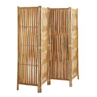 biombo de interior de cuatro paneles en bambu natural 180 x 160 cm
